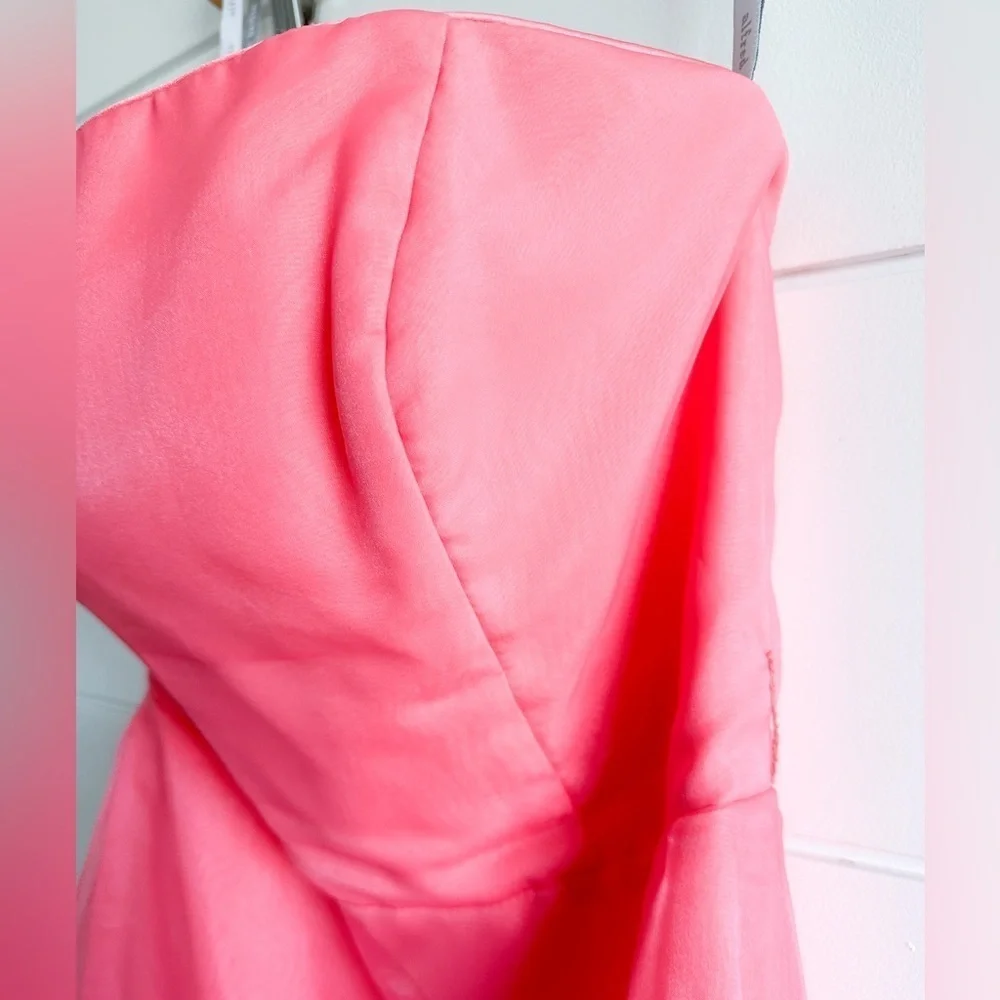 Alfred Angelo - Pink Coral Strapless Special Occasion Dress - Size 9 - Picture 5 of 15